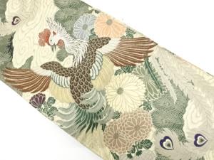 アンティーク　鳳凰に菊・若松模様織り出し丸帯（着用可）